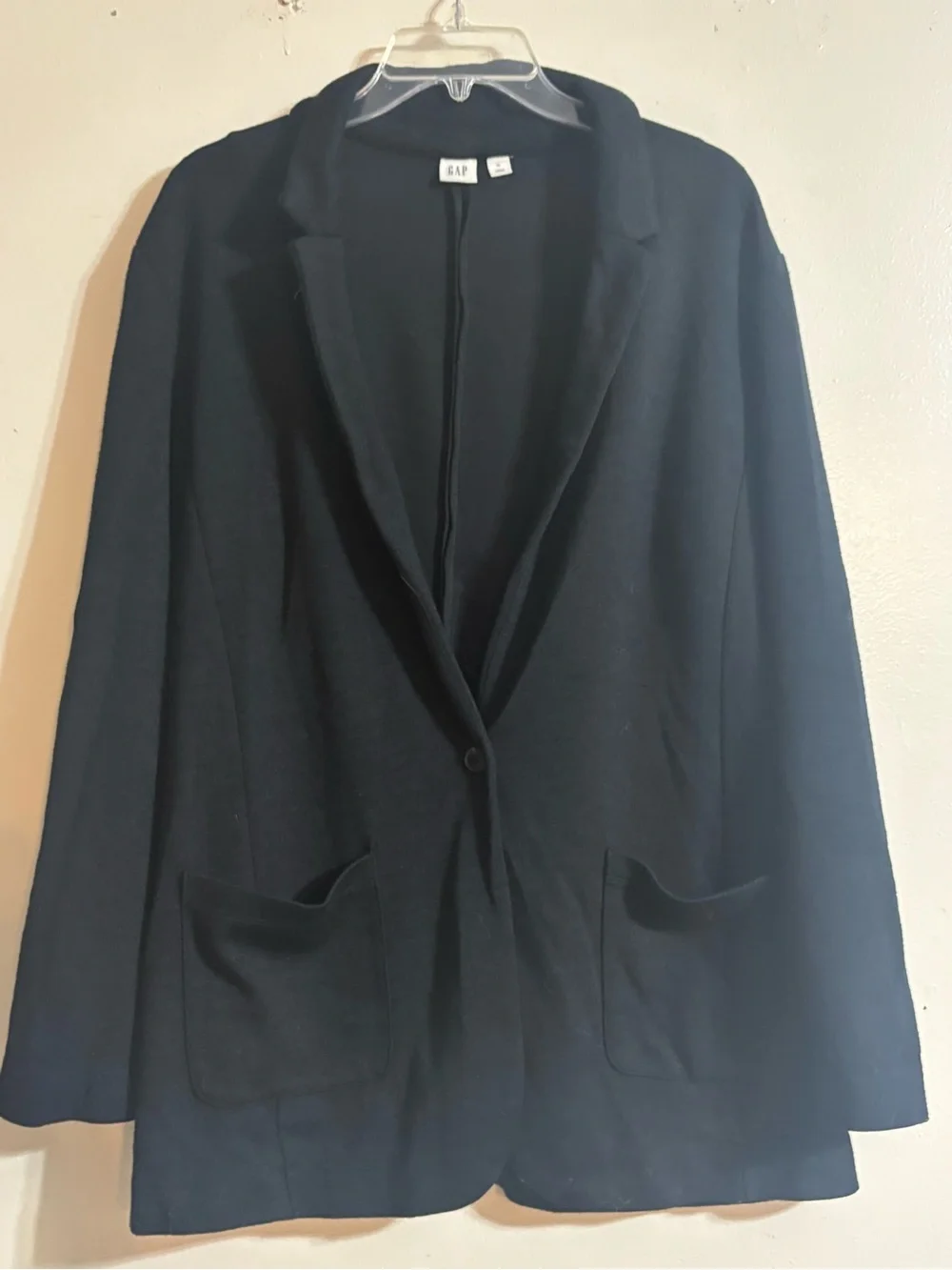 GAP Black Blazer One Button Closure  With Pockets